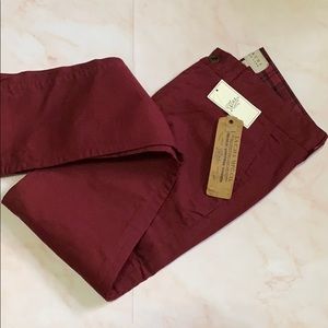 Jachs Men’s Burgundy Slim Fit Cotton Chino Size 29